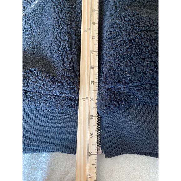 boohoo Sherpa Teddy Jacket Women Size 4 Black High Neck Puffy Edgy City Chic - Picture 9 of 9